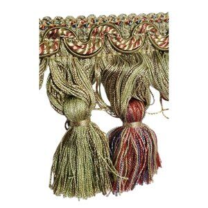 DecoPro 9 Yards Imperial Scroll Gimp Tiered Tassel Fringe Discontinued Vintage
